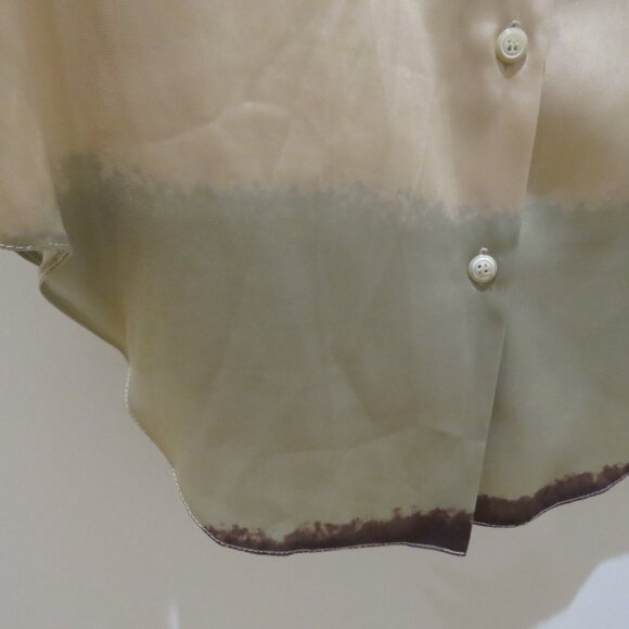NANUSHKA Mandine Satin Shirt Watercolor Neutral Medium Minimalist Old Money - Picture 7 of 16